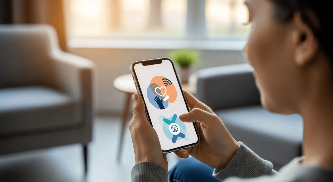 Recovery center staff using a mobile-optimized platform to engage with patients.