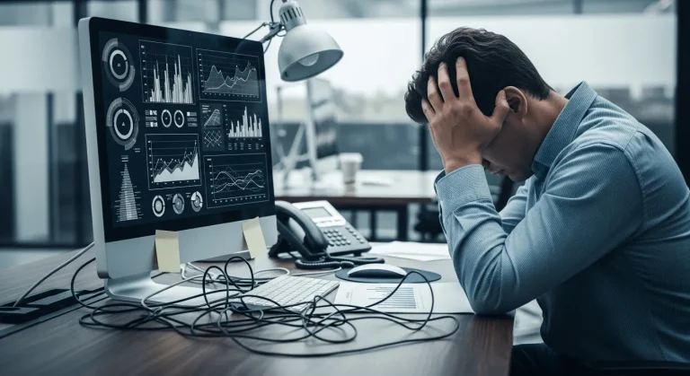 A professional reviewing SEO metrics for an addiction recovery center