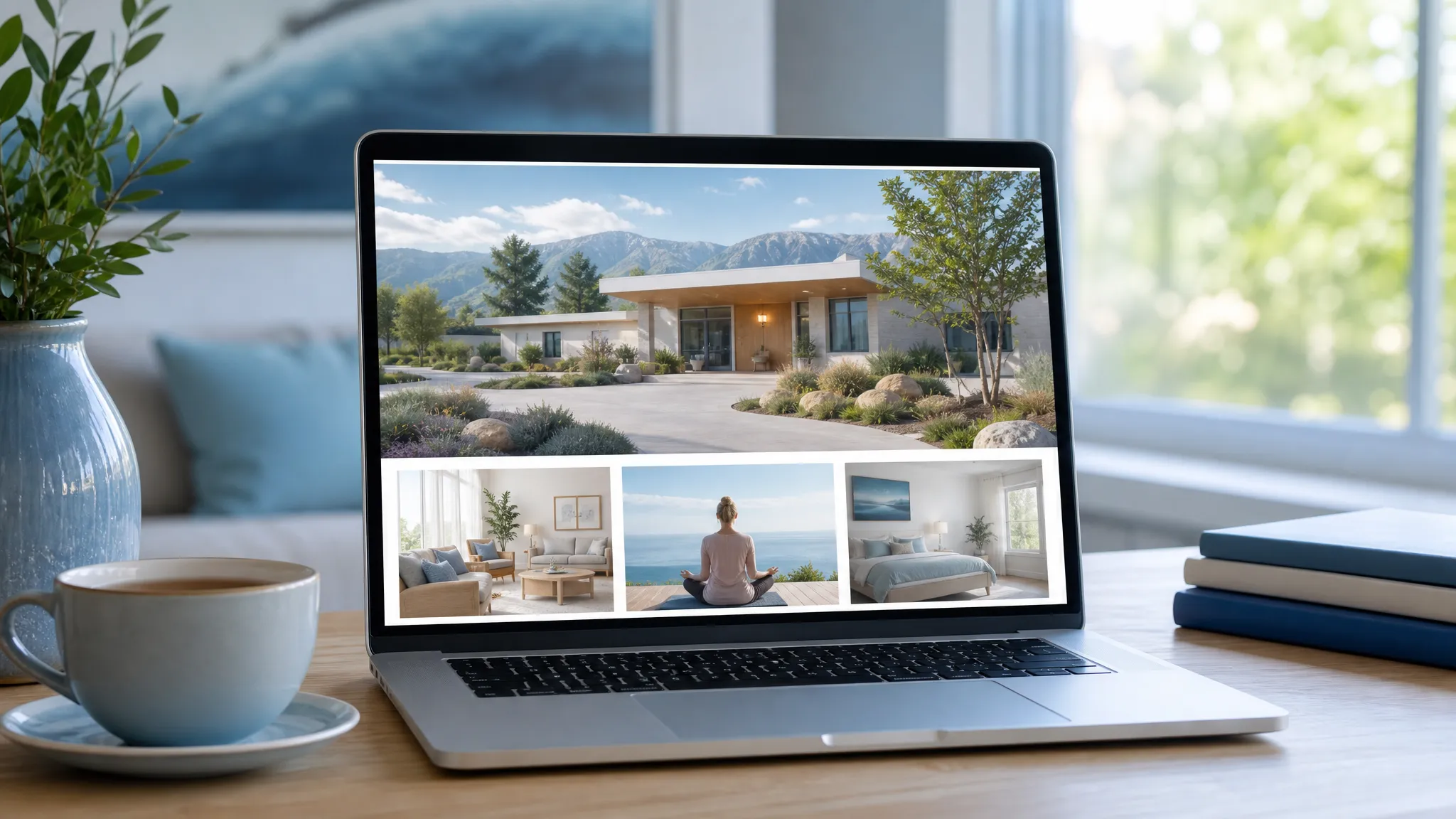 Blue Marketing Correlations Shown On Calming Website Design