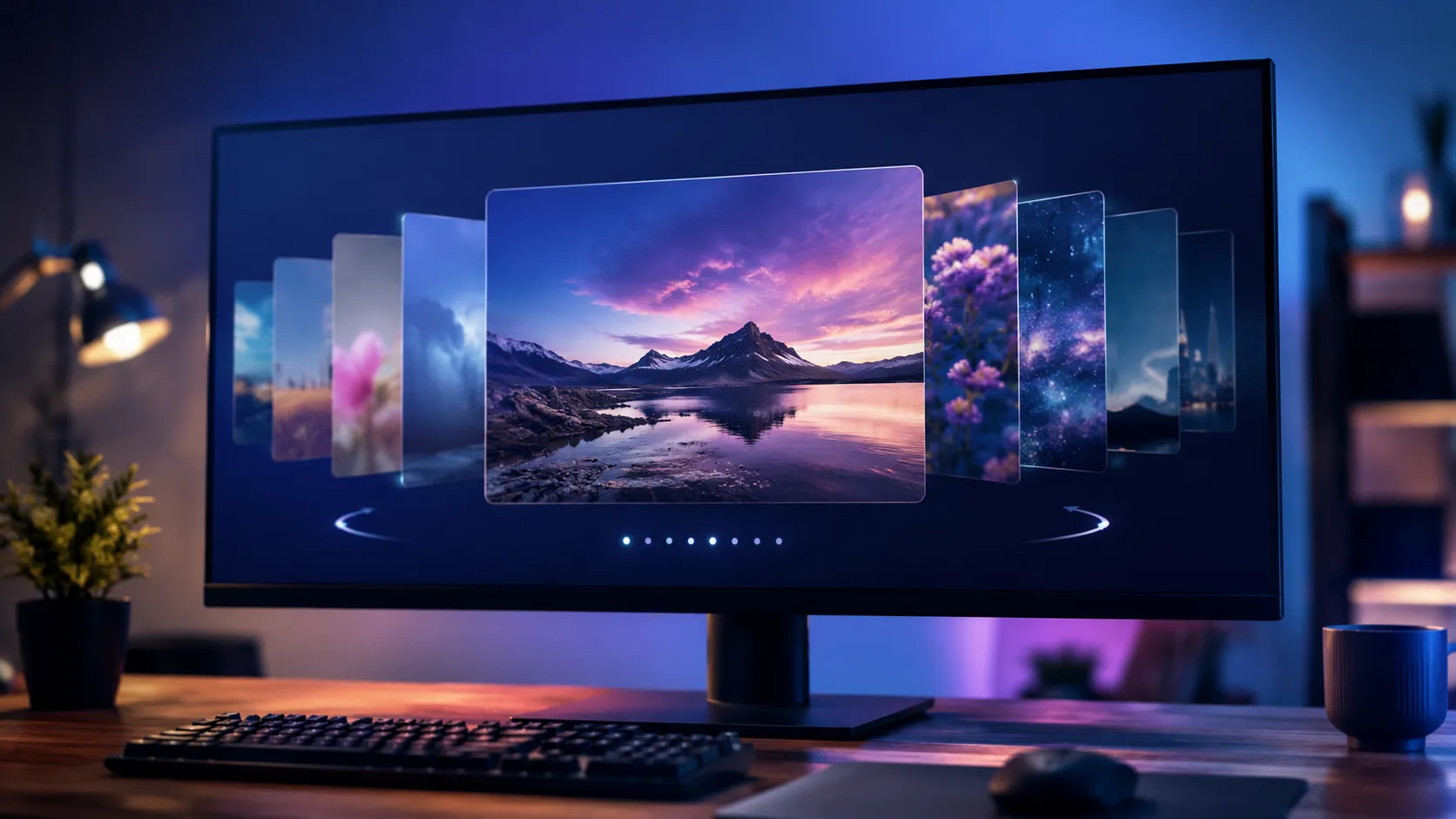 marketing-automation-efficiency-featured Glowing interconnected gears and light paths routing small task tokens automatically above a laptop