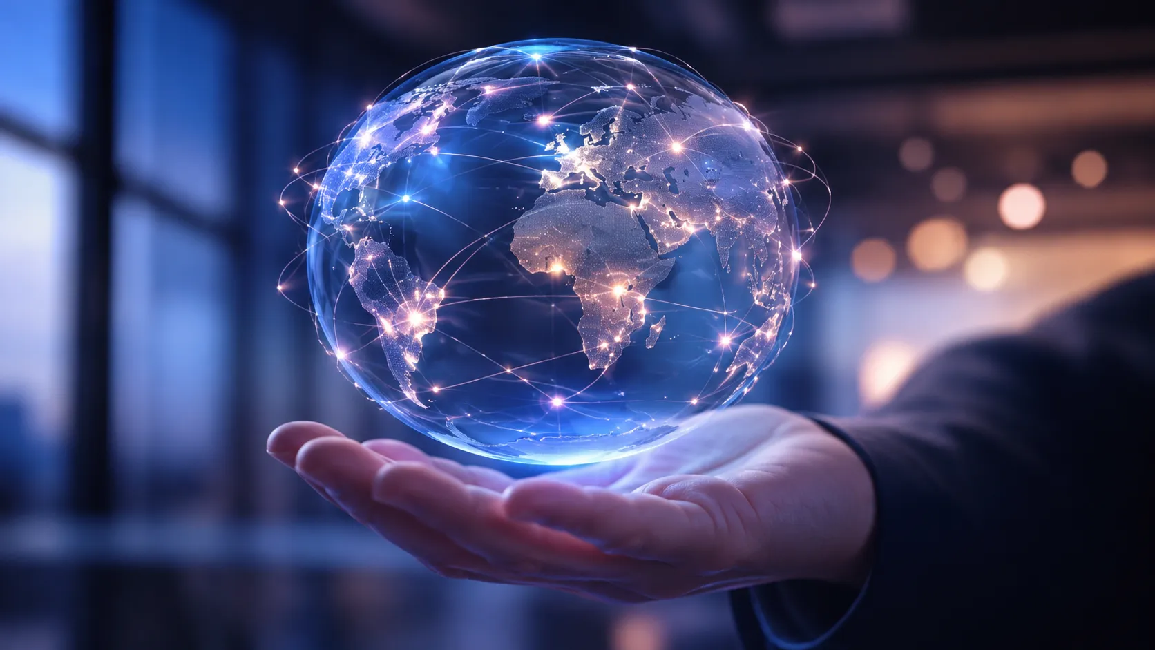 marketing-automation-efficiency-featured Glowing interconnected gears and light paths routing small task tokens automatically above a laptop