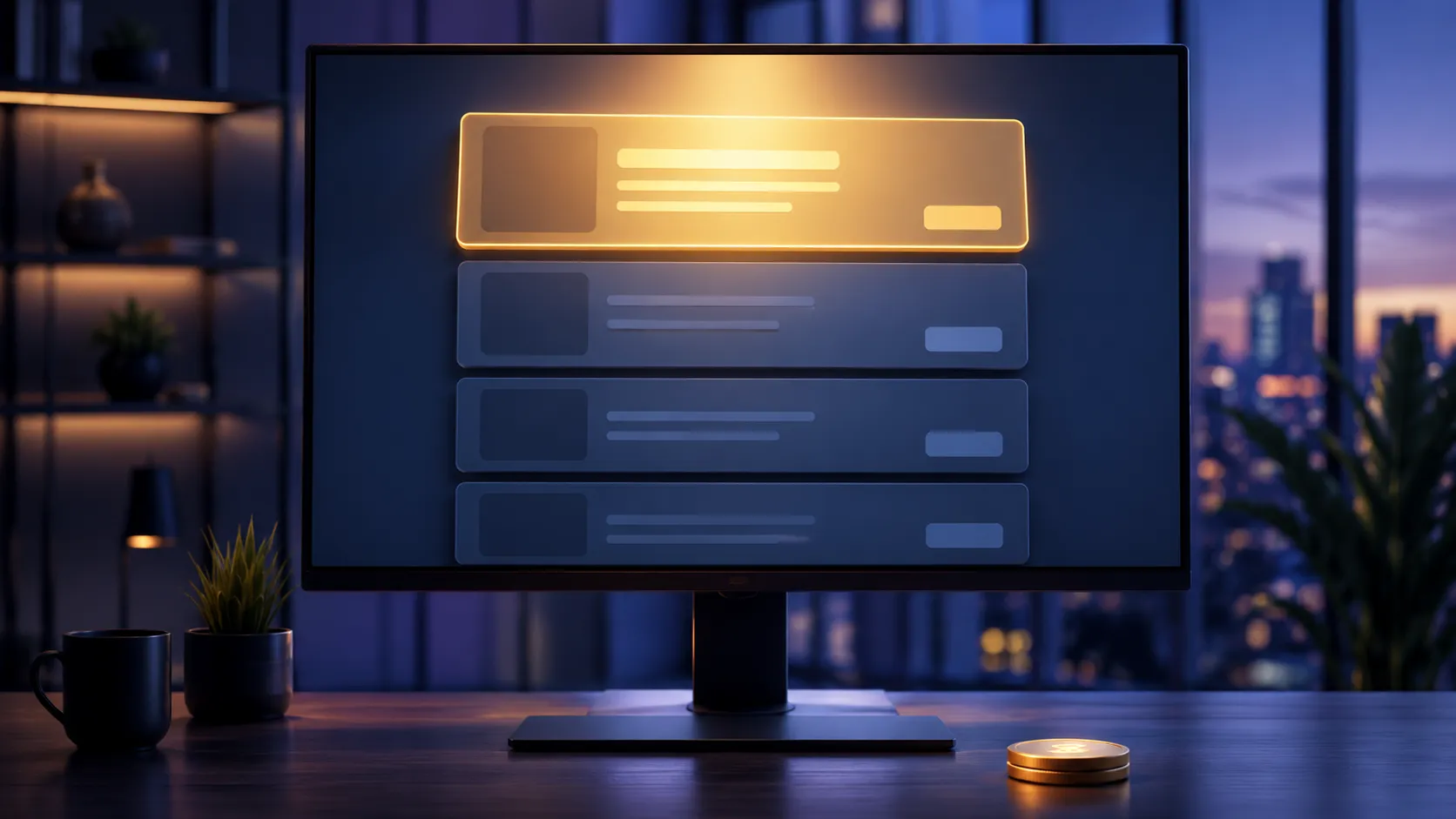 marketing-automation-efficiency-featured Glowing interconnected gears and light paths routing small task tokens automatically above a laptop